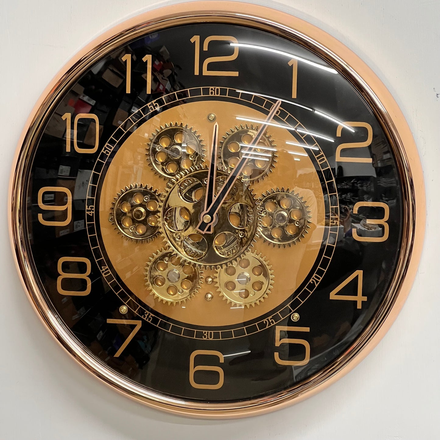 ROSE-GOLD GEAR WALL CLOCK