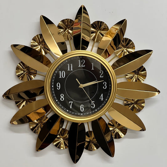 METALLIC GOLD STEEL WALL CLOCK