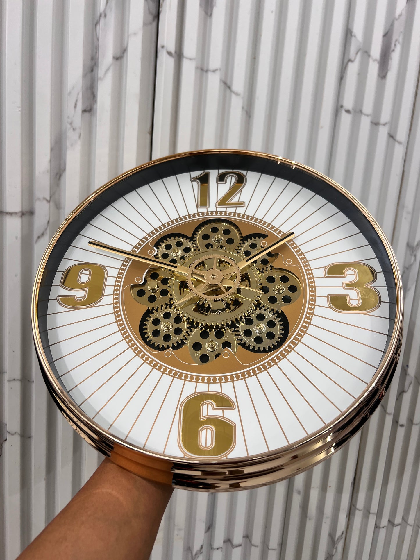 GOLD GEAR WALL CLOCK