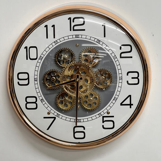 ROSE-GOLD GEAR WALL CLOCK
