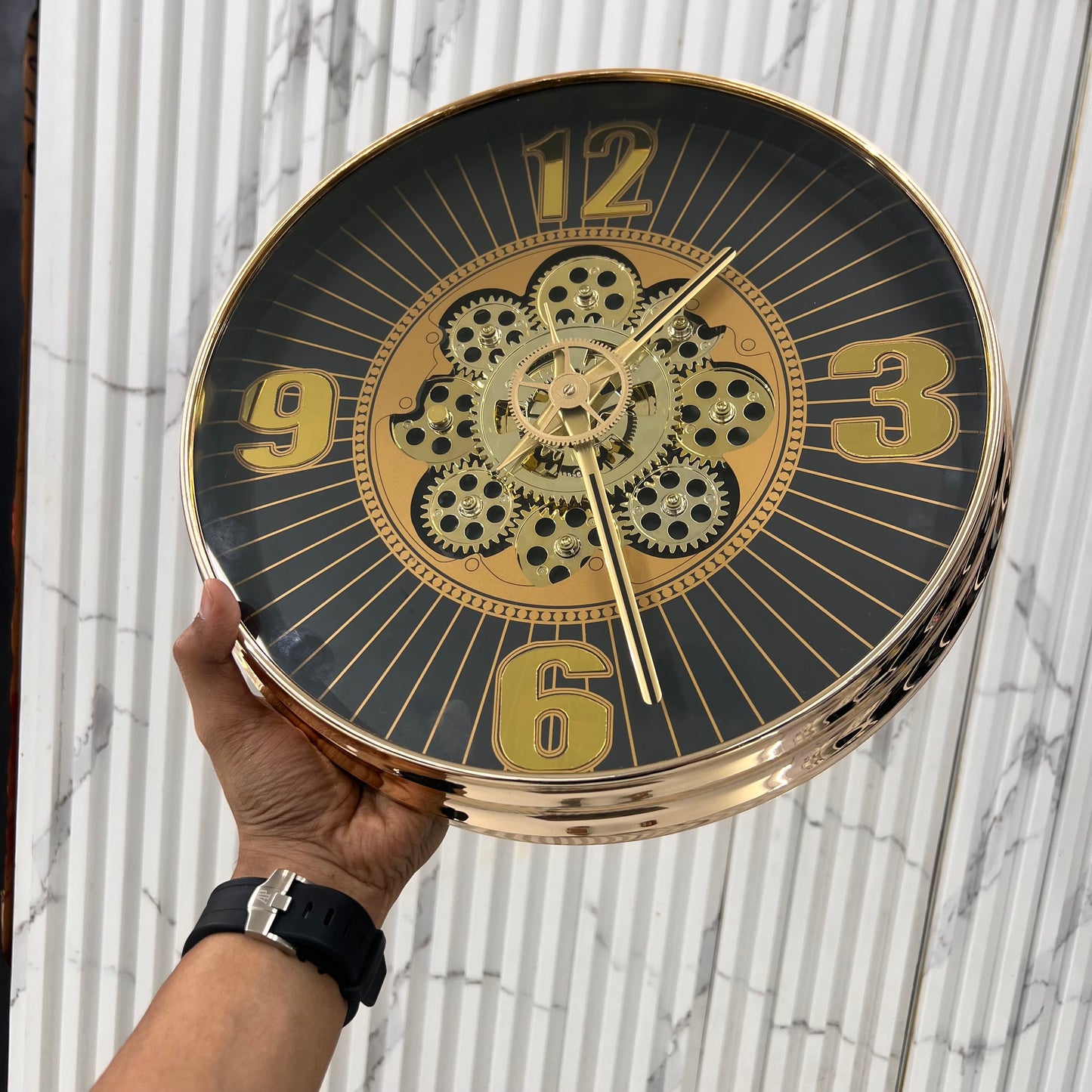 GOLD GEAR WALL CLOCK