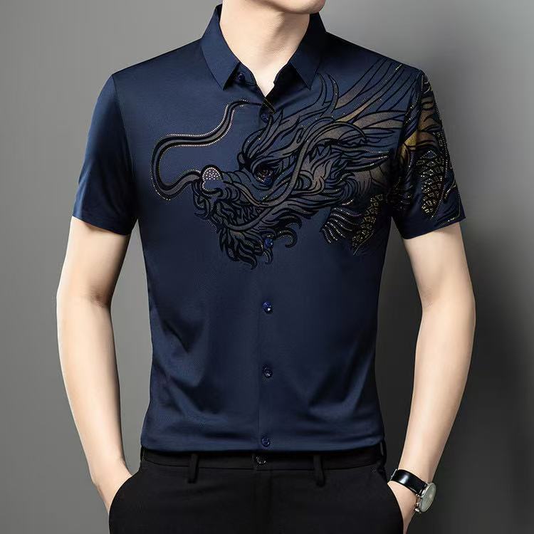 DRAGON STITCHLESS HALF SHIRT