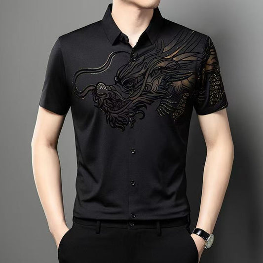 DRAGON STITCHLESS HALF SHIRT