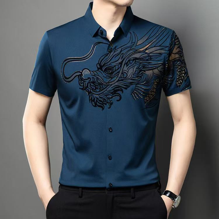 DRAGON STITCHLESS HALF SHIRT