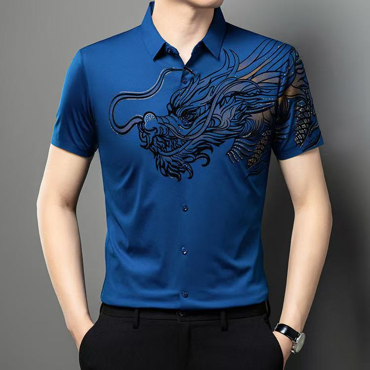 DRAGON STITCHLESS HALF SHIRT