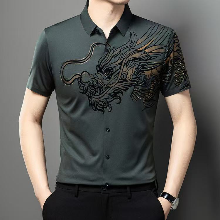 DRAGON STITCHLESS HALF SHIRT