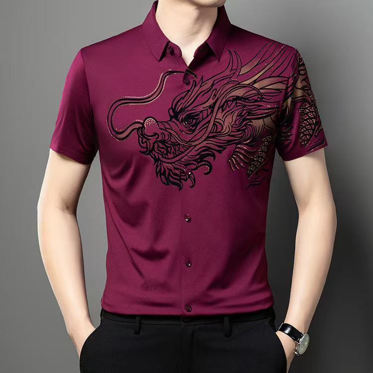 DRAGON STITCHLESS HALF SHIRT
